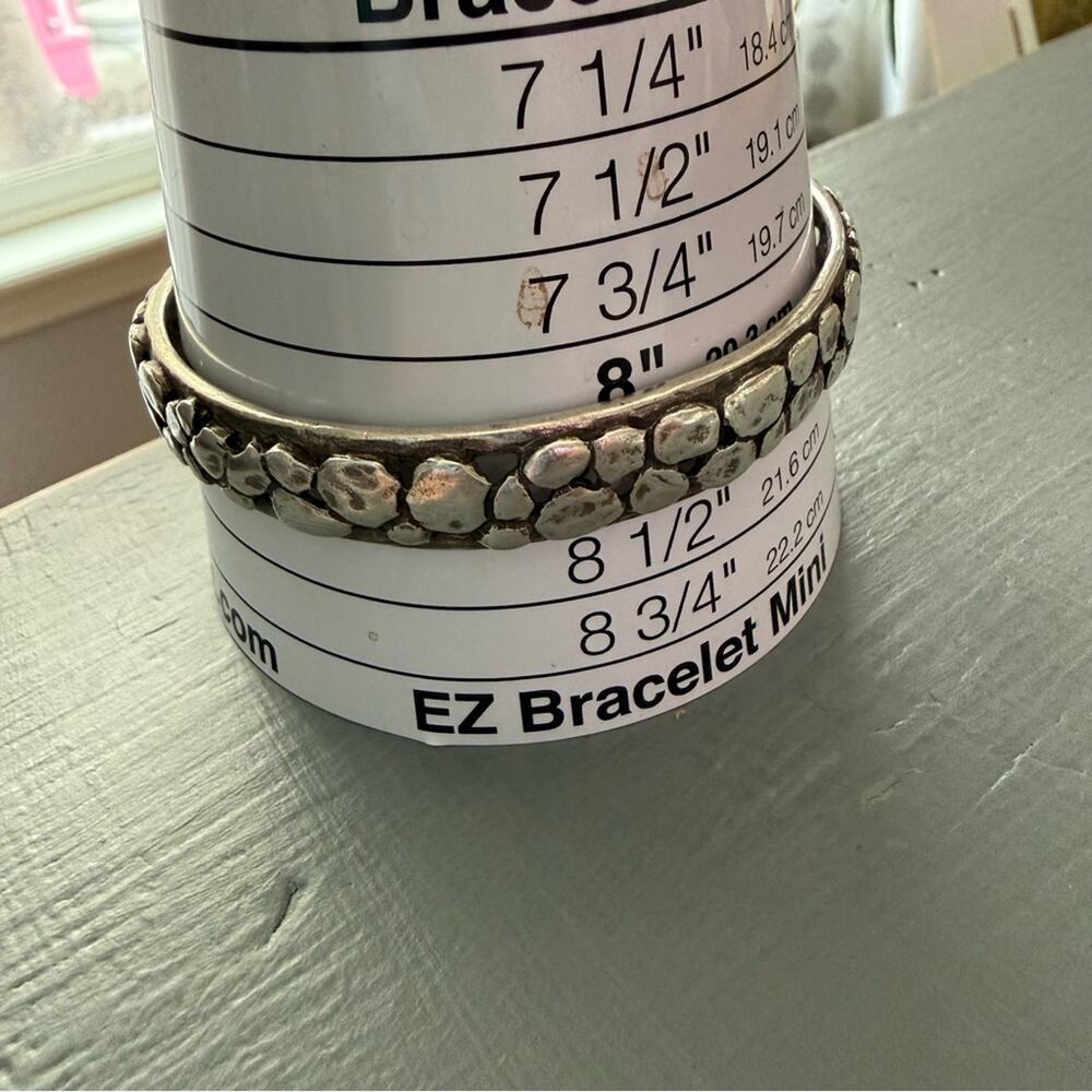 Pebbled Sterling Silver Bangle Bracelet - Picture 5 of 6